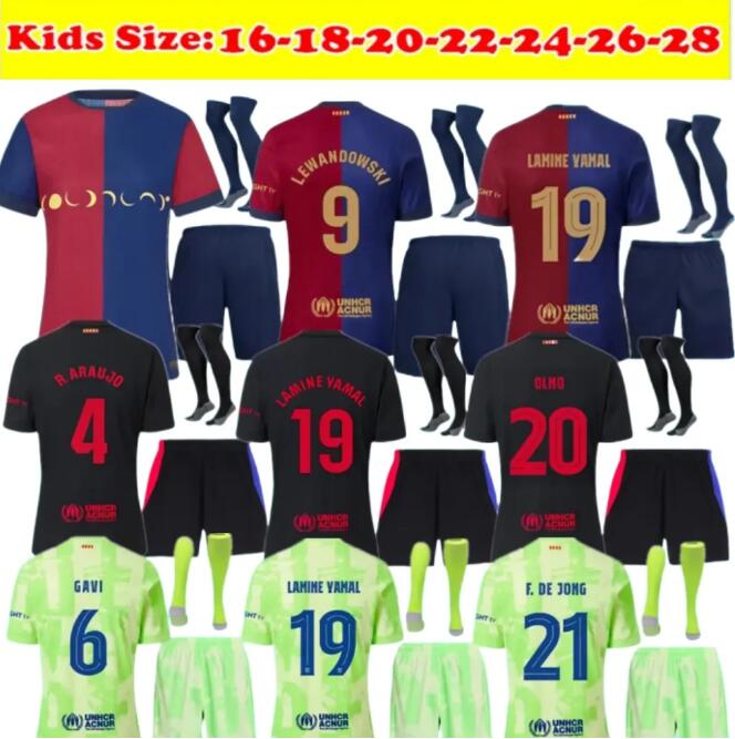 24 25 26 LAMINE YAMAL Soccer Jerseys shirts OLMO LEWANDOWSKI PEDRI GAVI ARAUJO RAPHINHA DE JONG football shirt kids kit Fermin BALDE Child Kit-image-990672797