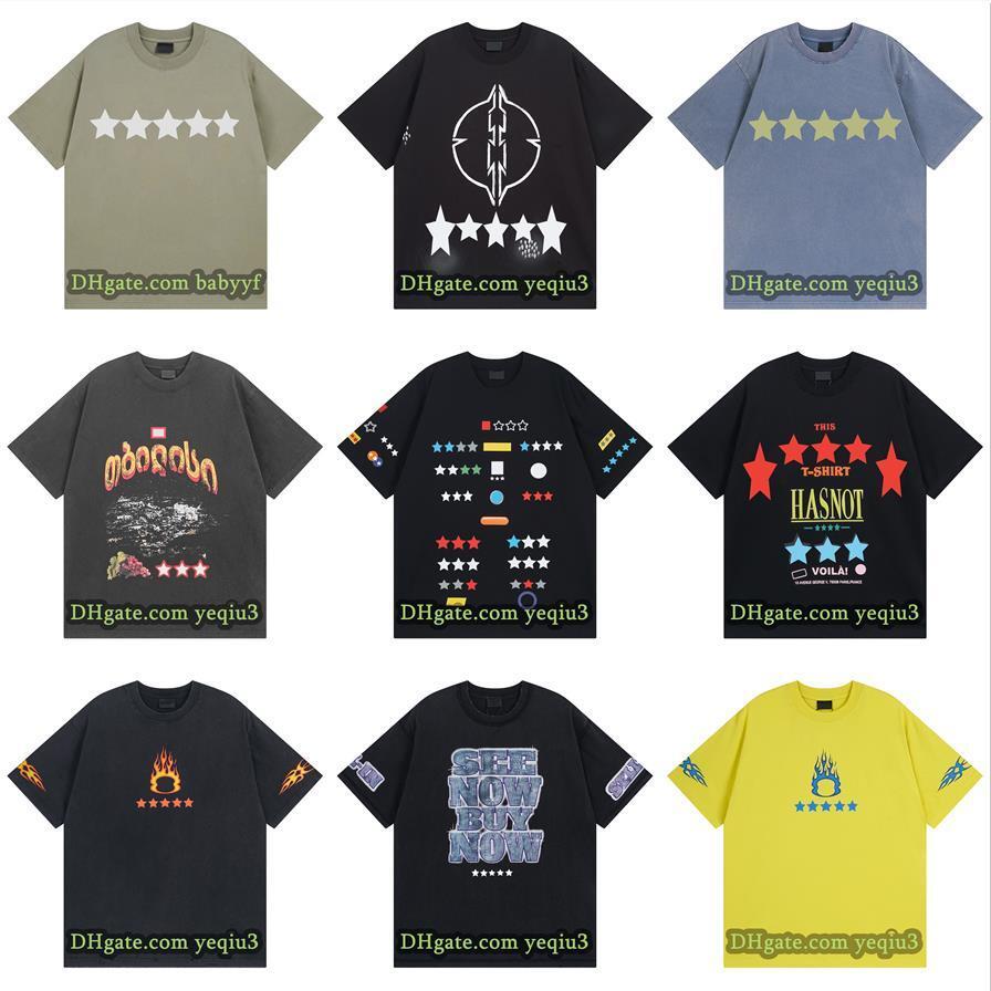 Men Designer T Shirts Plus Size Couple Tops Fashion Pattern Design Ripped Vintage T-Shirt Hip Hop Streetwear Classic Cartoon Pattern Print Embroi-image-941014712