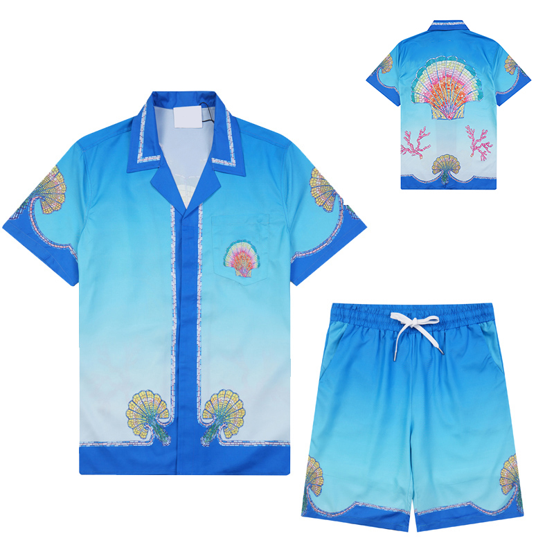 Casas Tracksuit Designer Shirt Shorts Set Summer Crew Neck Streetwear Luxury Fashion Classic Graphic Casual Beach Vacation Set High Quality Casaity