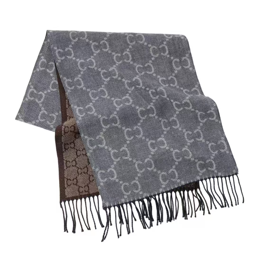 brand designer autumn and winter double-sided simple letters fashion fringe scarf for men and women the same light luxury imitation cashmere shawl s