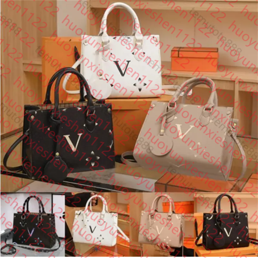 Luxurys Onhe Go MM Leopard Designer Tote Sac femme sac à main Handle Handle en cuir en cuir en cuir en cuir en cuir Men Brown Flower Diaper Shop