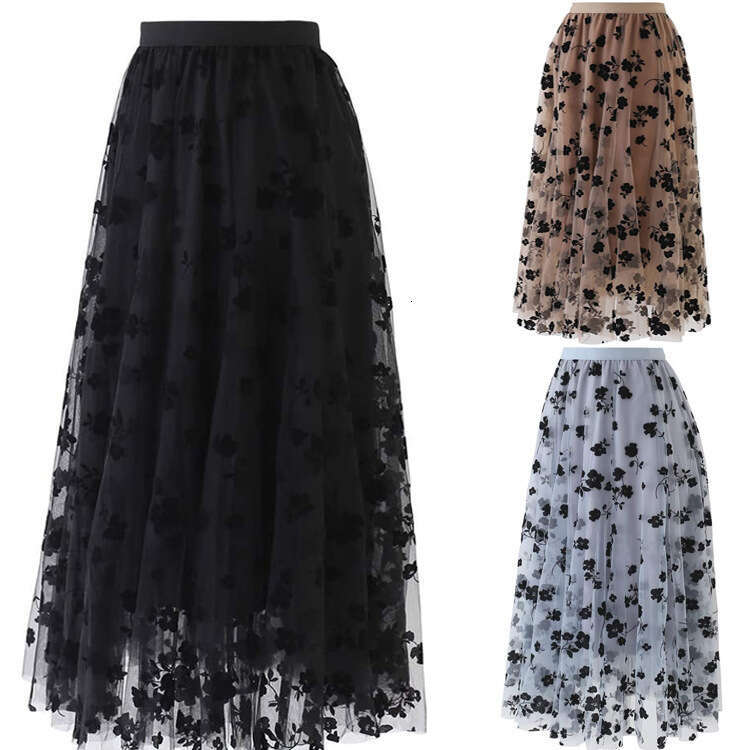 Jupe trapèze mi-longue amincissante taille haute pour femme avec grande maille pivotante pour femme, robe en queue de poisson, tempérament de tai