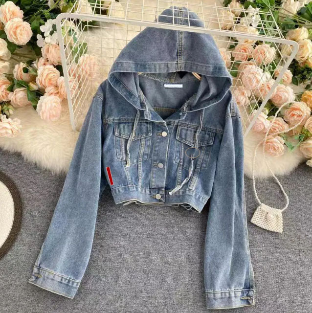 Womens Jackets Denim Coat Wash Blue Designer Womens Budge Luxury Letters Shirts Woman Designer Jackets Distress Jeans Tops S-XL-image-978277022