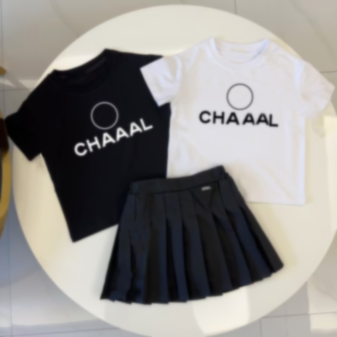 girl's skirt Set girl t shirt girls Tracksuits kid skirts 100% Cotton luxury Brand kids designer clothes 2025 top luxury Leisure Sports Two