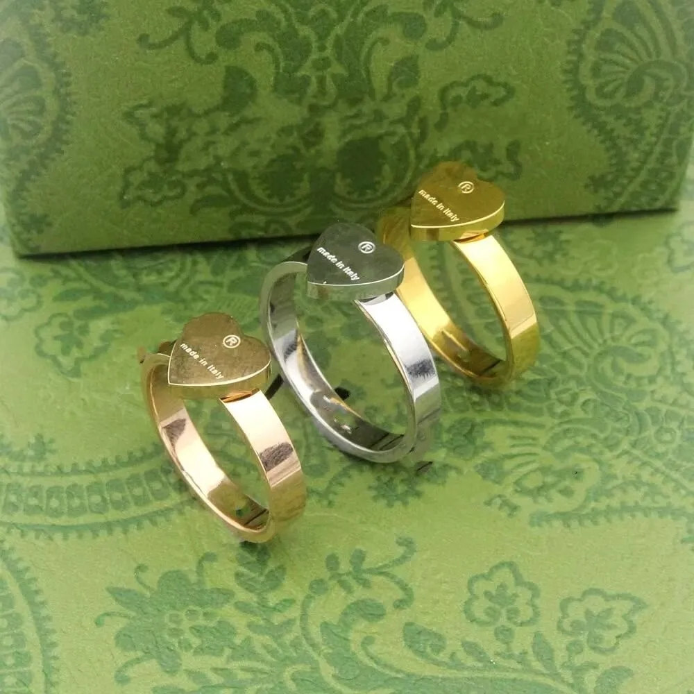 Nouvelle bague de marque de créateurs anneau féminin en acier inoxydable en or 18 car