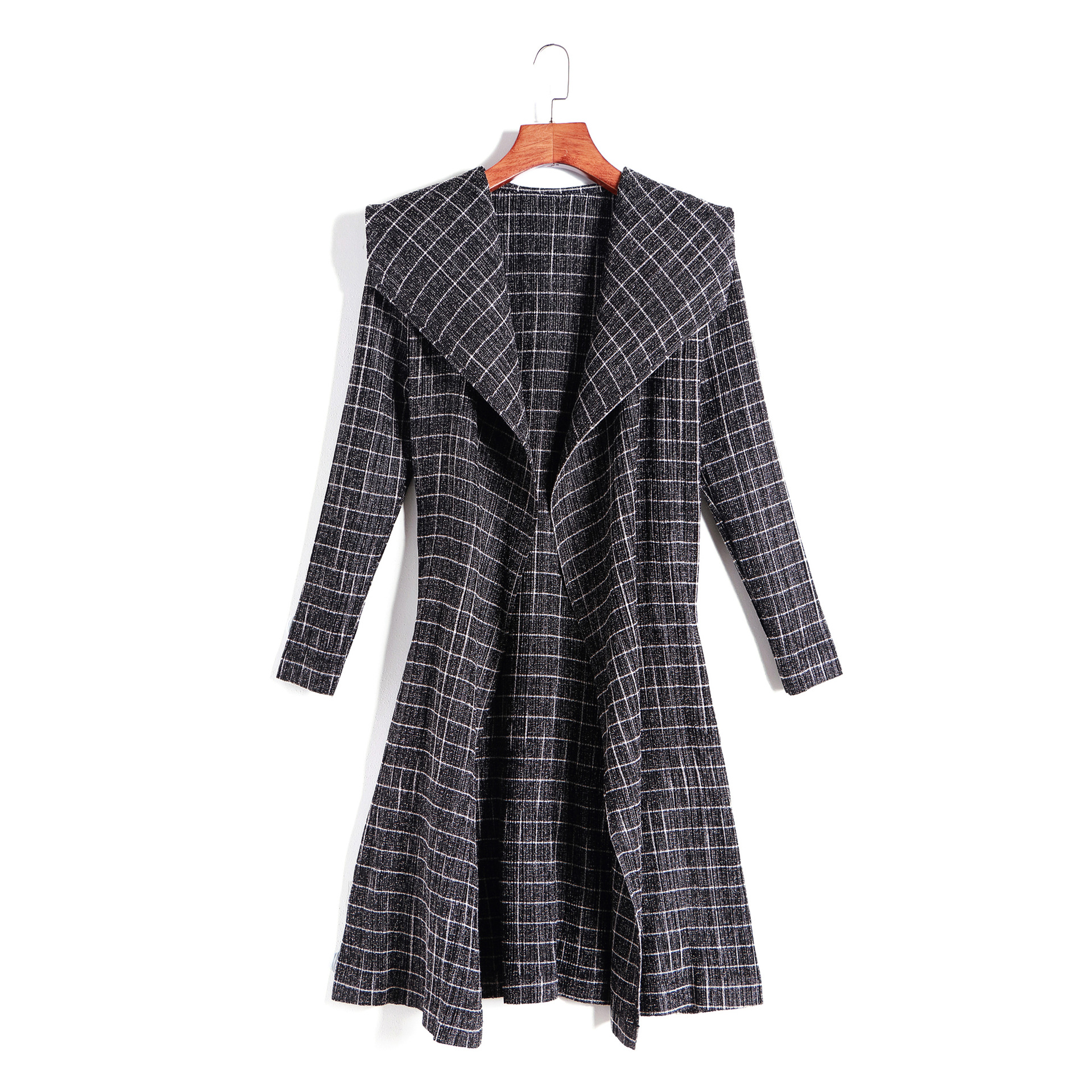 (47) Autumn and winter women's thickened temperament windbreaker drape quality slim fit long sleeve coat long style