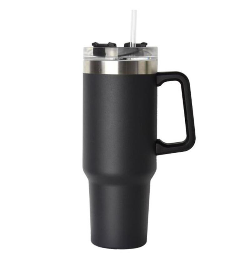 40oz Stainless Steel Cups Car Straw Sports Insulated Mugs Handle Lid Straw 40 oz Mugs Water Bottles Multiple Colors 21959-image-1046676556