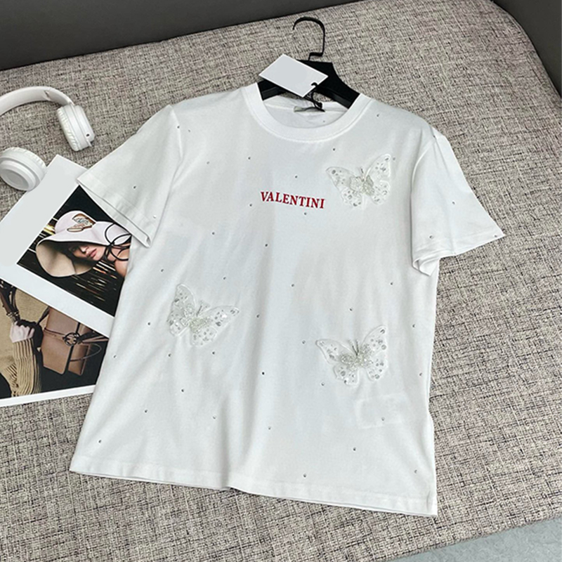 designer t-shirt hommes XL chemise de créateur femmes lettre impression grille motif papillon décoration hauts t-shirts mode homme T-shirt qualit