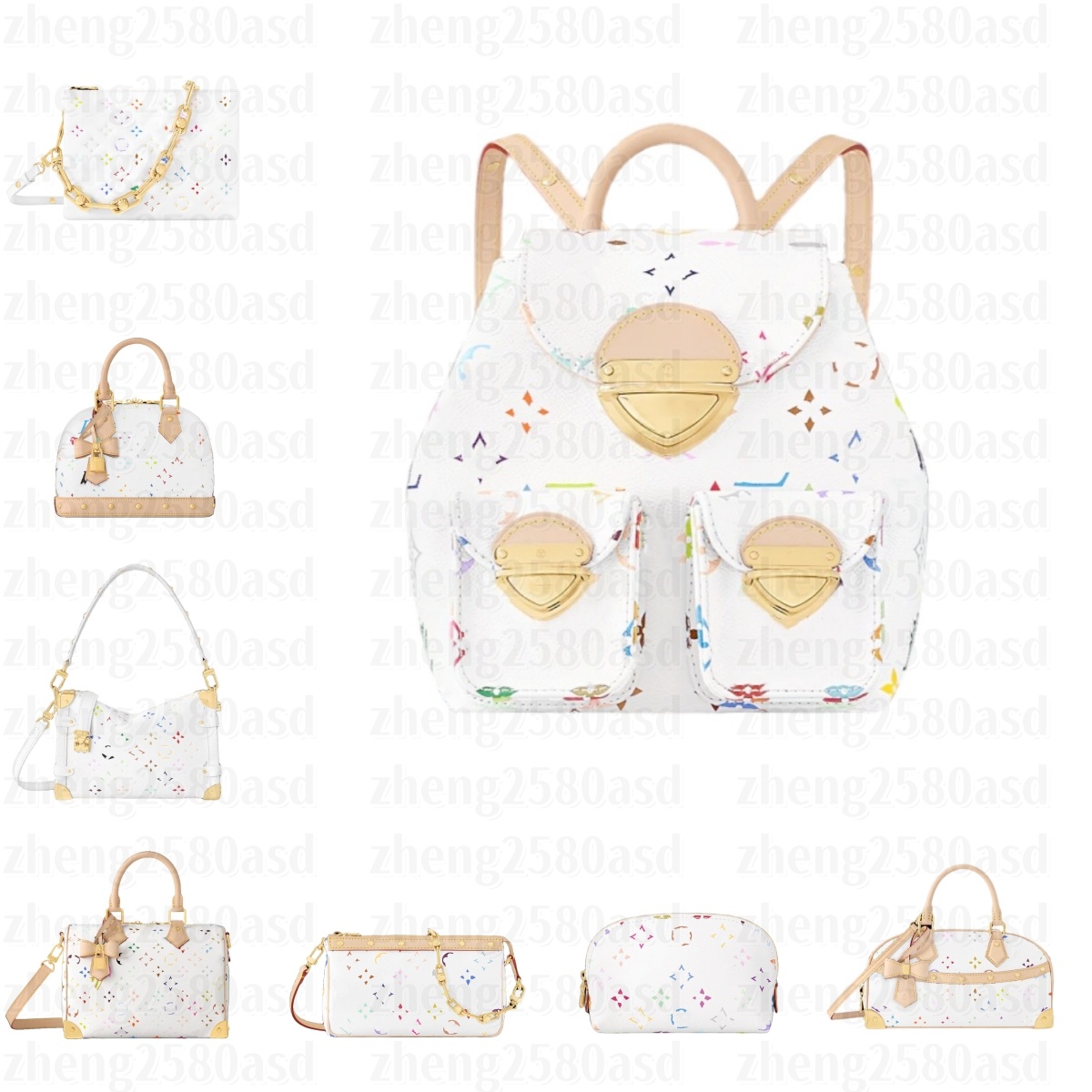 Sac takashi murakami cherry bag Womens almar bb tote bag Designer Shoulder bag Luxury handbag pochette Clutch travel trunk Bag Mens Crossbody Leathe