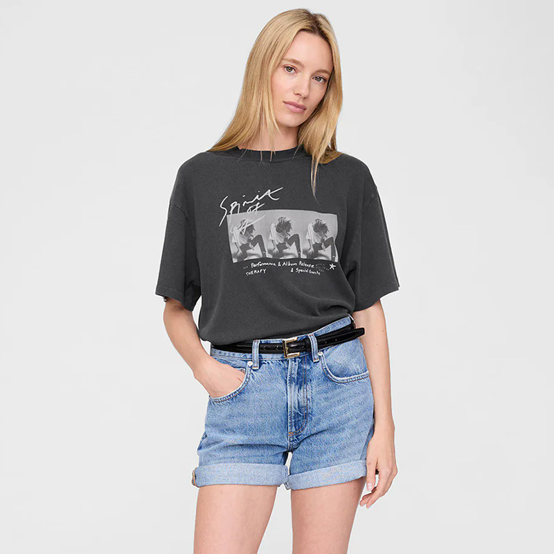 New washed black tees stir fry color short sleeved t-shirt for women loose designer fashion t shirts summer tops-image-809807583