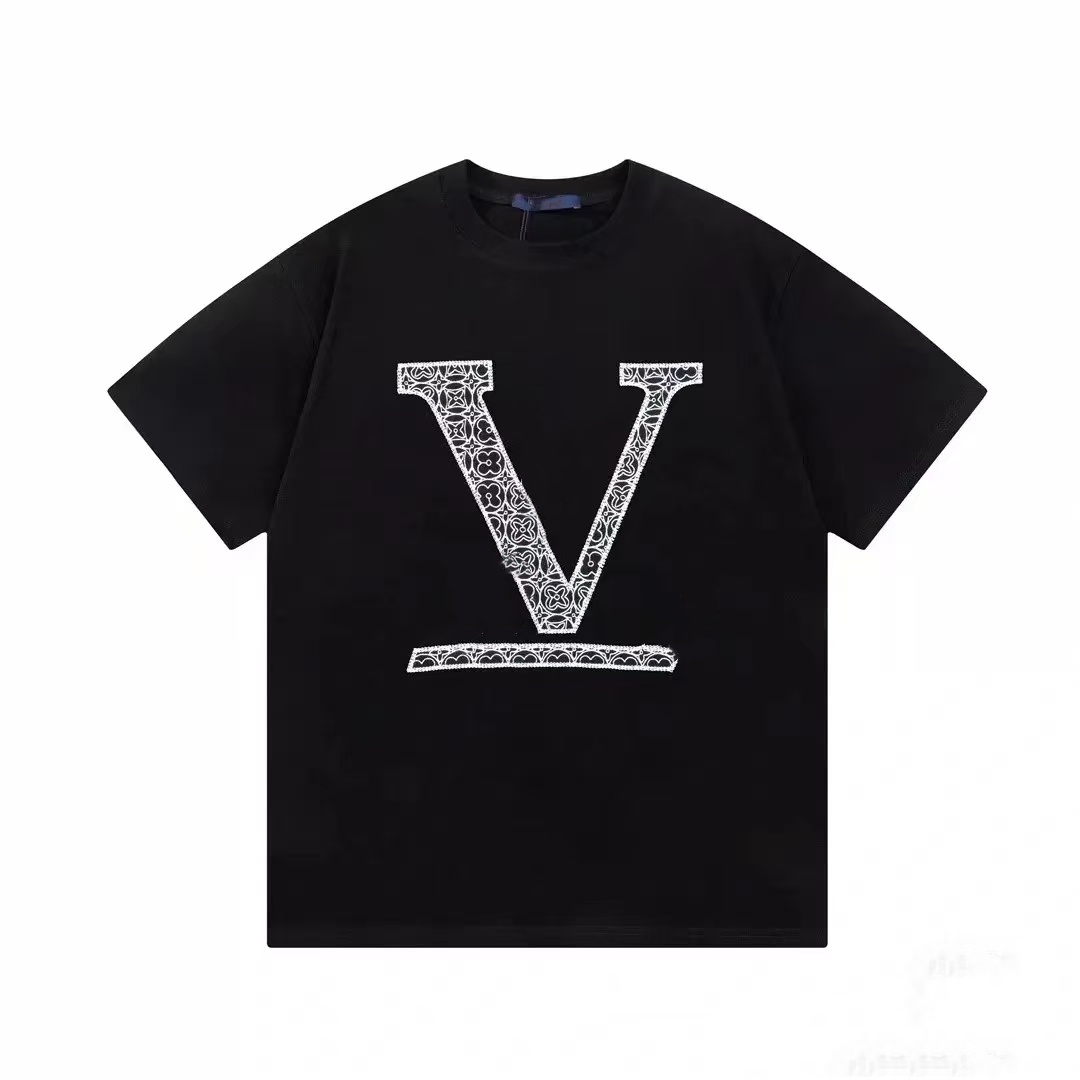Designer Mens T-shirt Summer Breathable Pure Cotton Printed T-shirt Round Neck Loose Mens Top