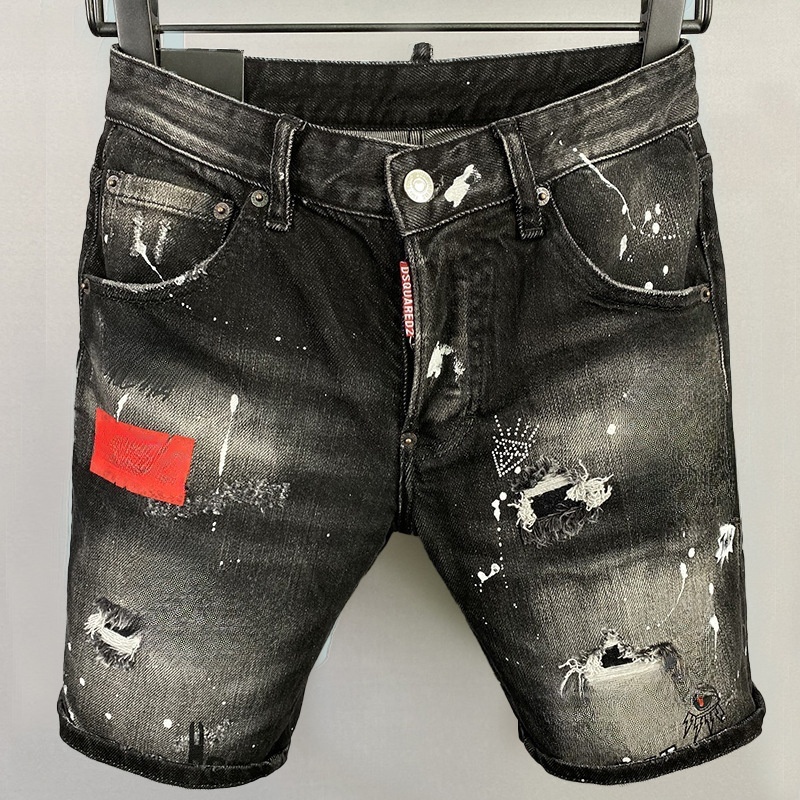jean shorts designer shorts men Cowboy Luxury Clothing cotton Punk Vintage Denim Knee-Length Shorts for Men Casual Summer Fashion Distressed Short J