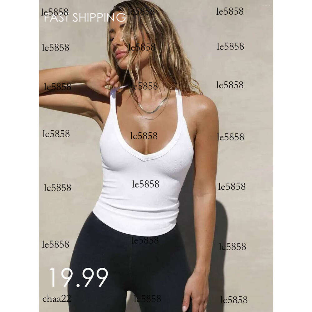 T-shirts pour femmes Tops sans manches Verte en V V2025 Tendance Summer Casual Tree Top Sexy T-shirt Black Blanc White Gris Camisoles