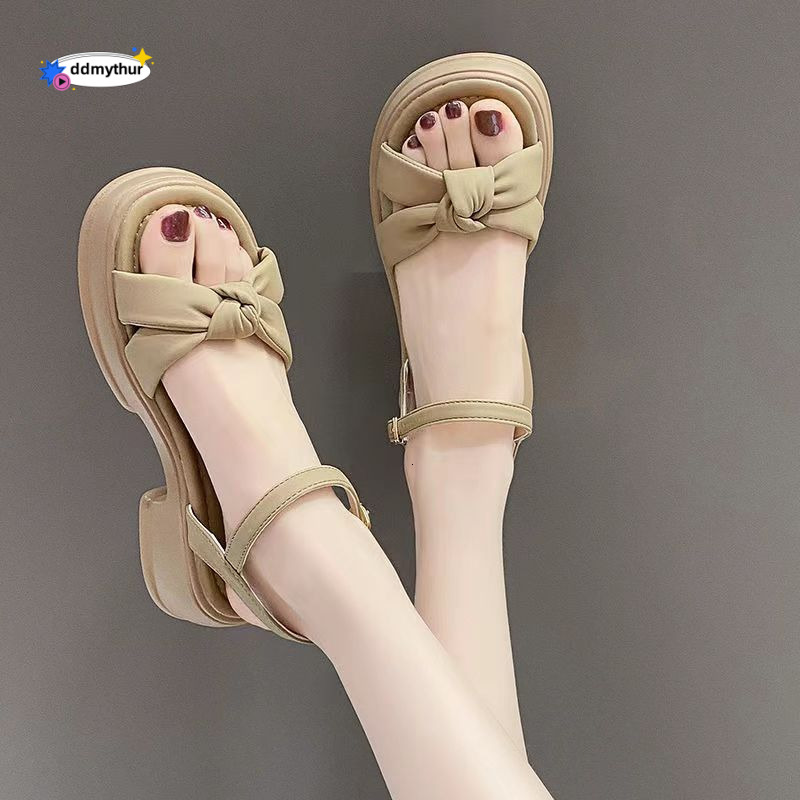 Style de la fée épaisse pour les femmes, Nouveau été extérieur bowknot talon de mode à une seule chaîne Sandales Ddmythur