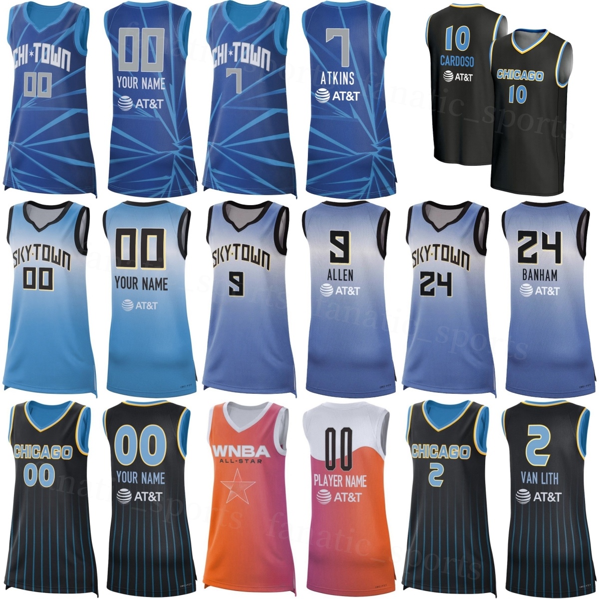 Print WNBA Lady Sky Basketball Jerseys 25/26 Youth Men Women 5 Angel Reese 7 Atkins 24 Rachel Banham 9 Rebecca Allen 10 Kamilla Cardoso 22 Courtn-image-895084922