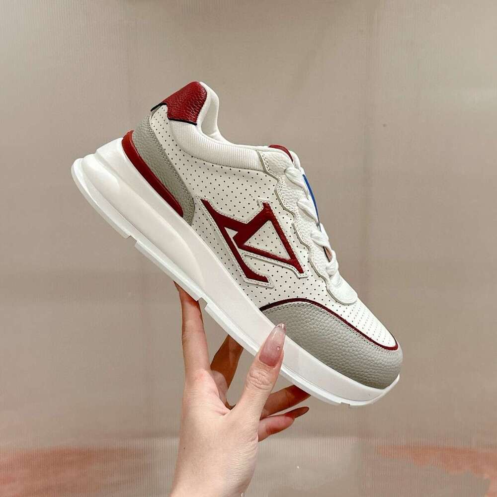 Sports pour hommes Cow Hide Breathable épais semelles baskets plates chaussures blanches SHAUTES Couple de style confortable polyvalent