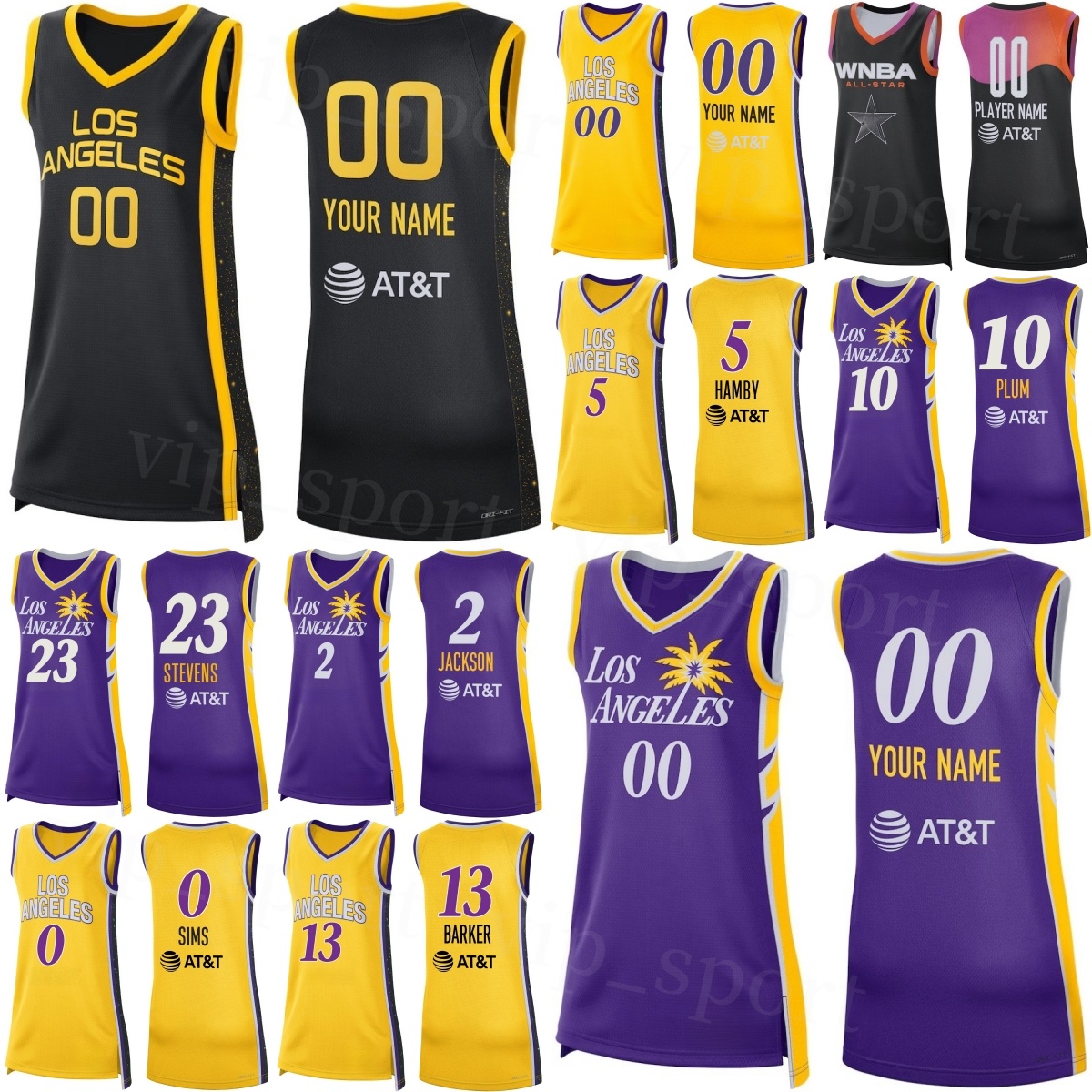 Printed 23 Azura Stevens Jersey WNBA Women Los Angeles Sparks Basketball 0 Odyssey Sims Sarah Ashlee Barker Kelsey Plum Dearica Hamby Rickea Jack-image-915340468