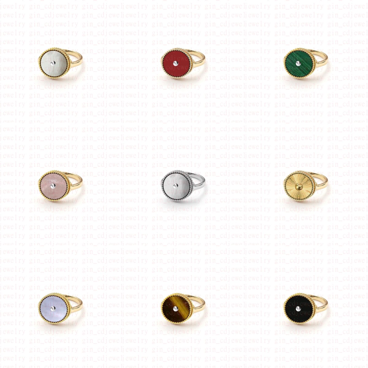 Fashion women diamond ring multicolor shell ring designer jewelry 18k silver gold wedding ring party anniversary gift-image-762981062