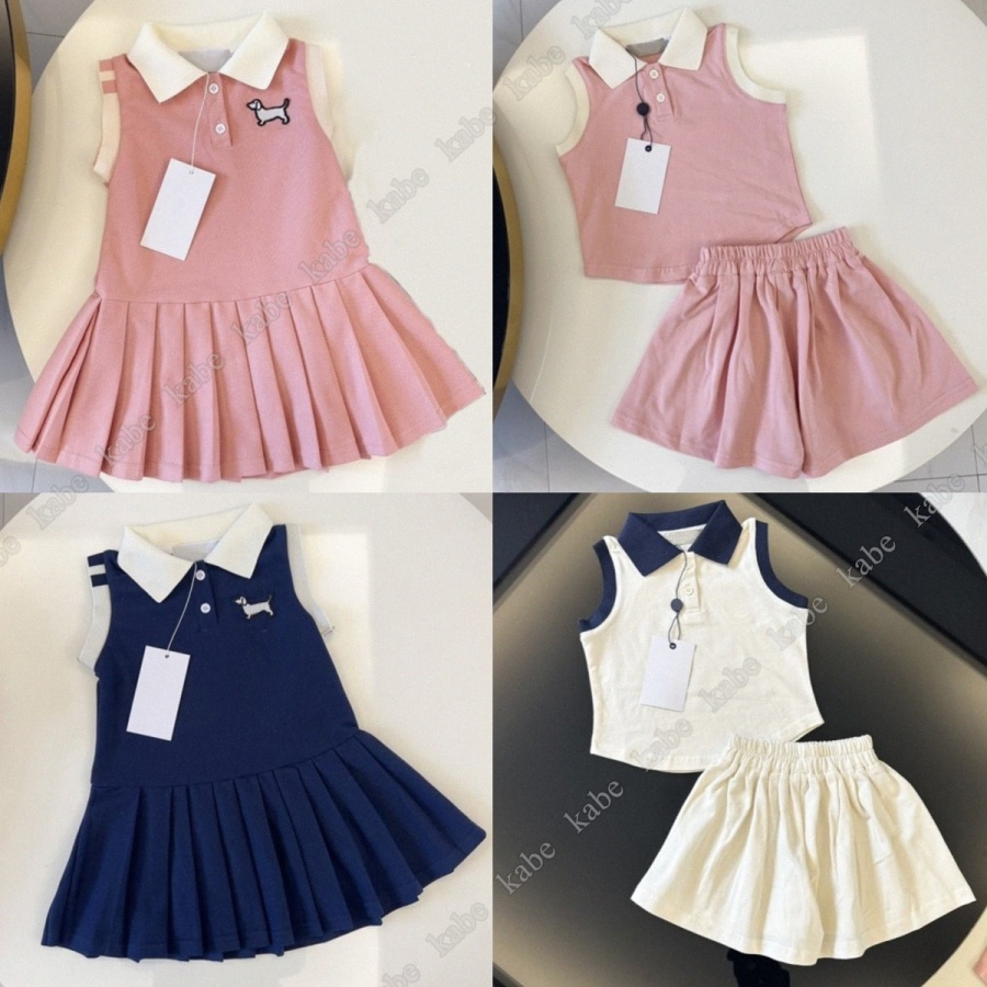 Designer girls Dress pink black white Kids Clothing Sets baby T-shirt skirt shorts Sets Cotton toddler Girls Kids Infant set j1q8#-image-1060234376
