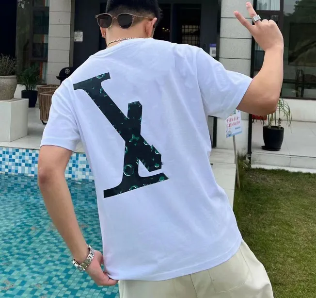 Louseviton Shirt Summer Mens Designers T Shirt Luxury Loose Man Fashion Brands Casual Louise T Shirt Clothing Shorts Sleeve Shirt Clothe High Qualit