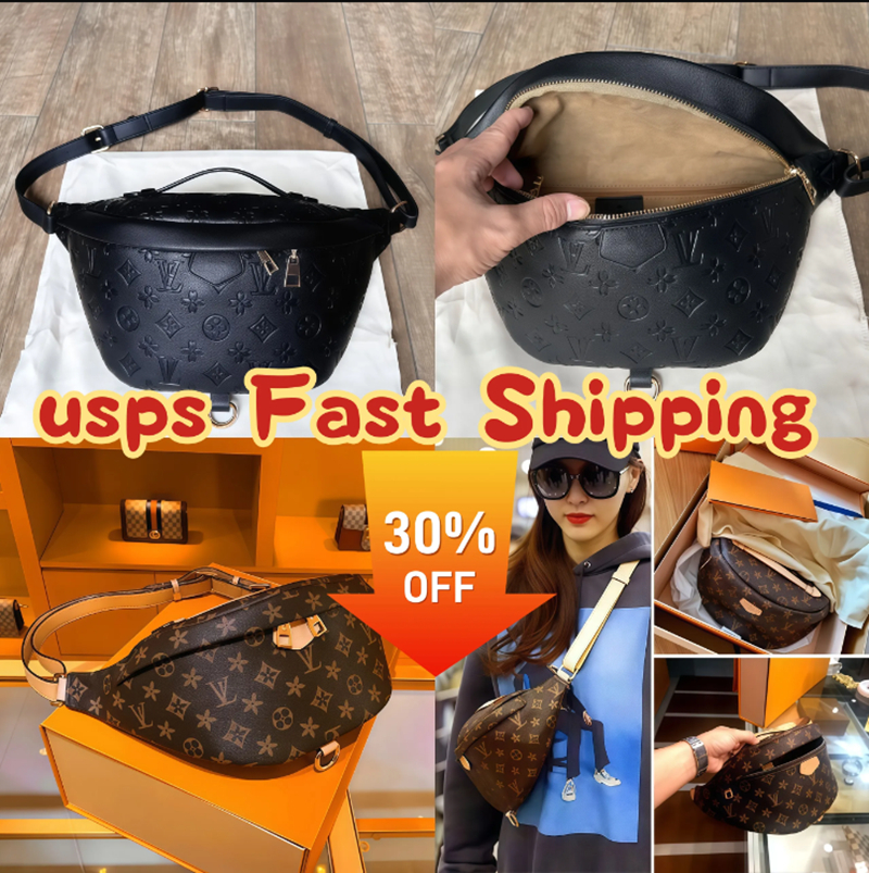 Classic Fashion Designer bag mens Womens Genuine Leather Waist Bags Purse Crossbody bag Cross Body Handbag Bumbag Chest Bag Brown Bum bag Fanny P