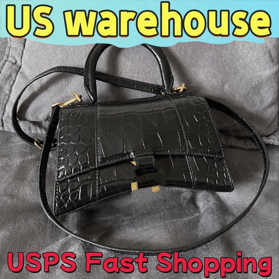 Sac fourre-tout noir crocodile 2 tailles Alligator Luxury Hands sacs de créateurs avec handle Purs à bandoue Designers sacs fourre-tout en cuir s