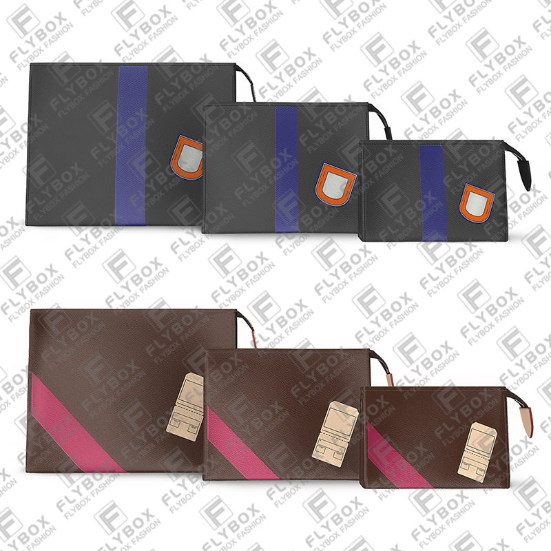 P01952 P01957 Trio Toilet Pouch Bag Clutch Bag Cosmetic Bag Toiletries Pouch Wallet Unisex Fashion Luxury Designer Totes Handbag Top Quality Purse F