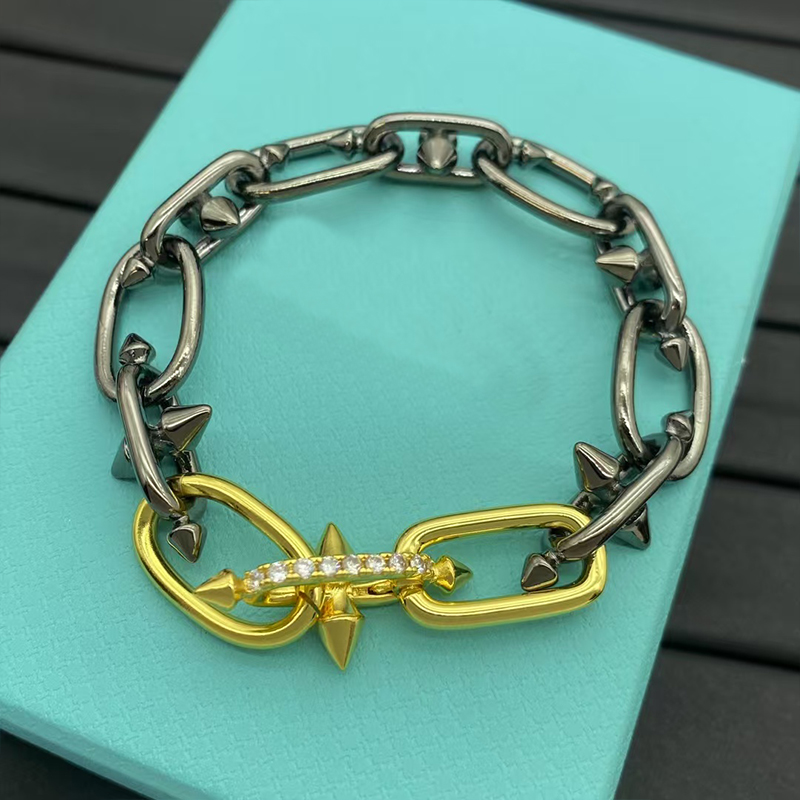Brand T Bracelet Classic Willow Nail Chain Bracelet High Quality Stainless Steel Designer Jewelry for Men