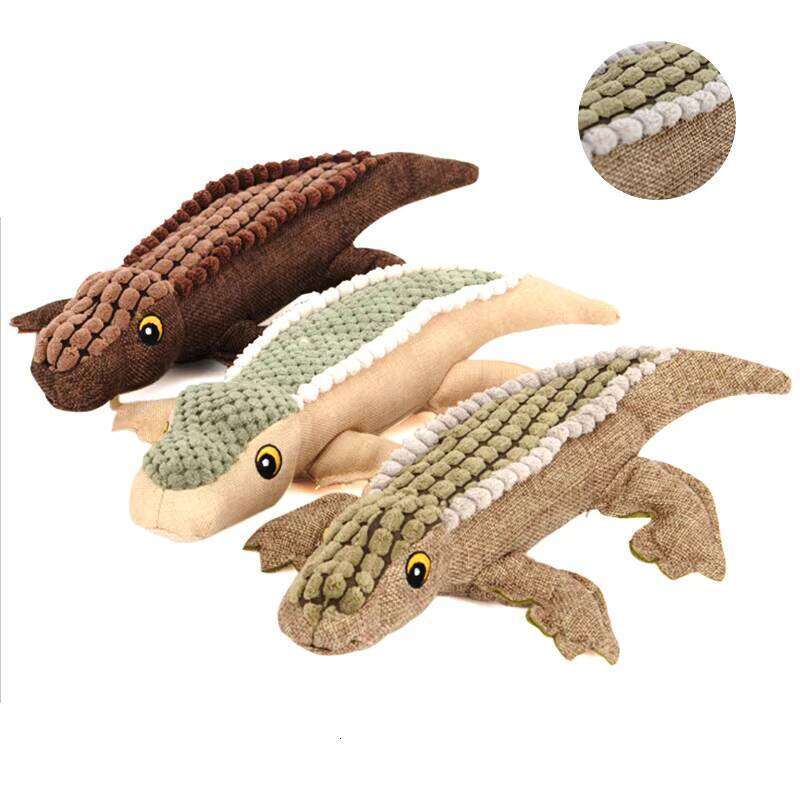 Pet Crocodile Chew Squeaky Stuffed Sound Interactive Oxford Cloth Plush Dog Toy W260306-image-1096681158