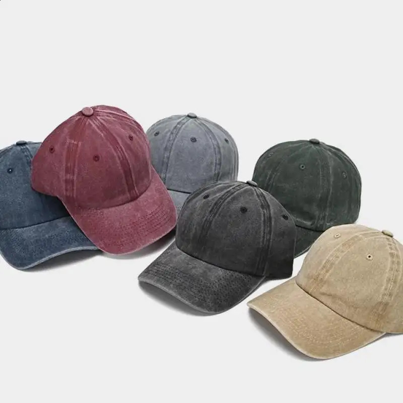 Baseball Cap Washed Cotton Men Women Hat Vintage Hip Hop Caps Solid Color Dad Bone Casquette Outdoor Casual Sport 250526z