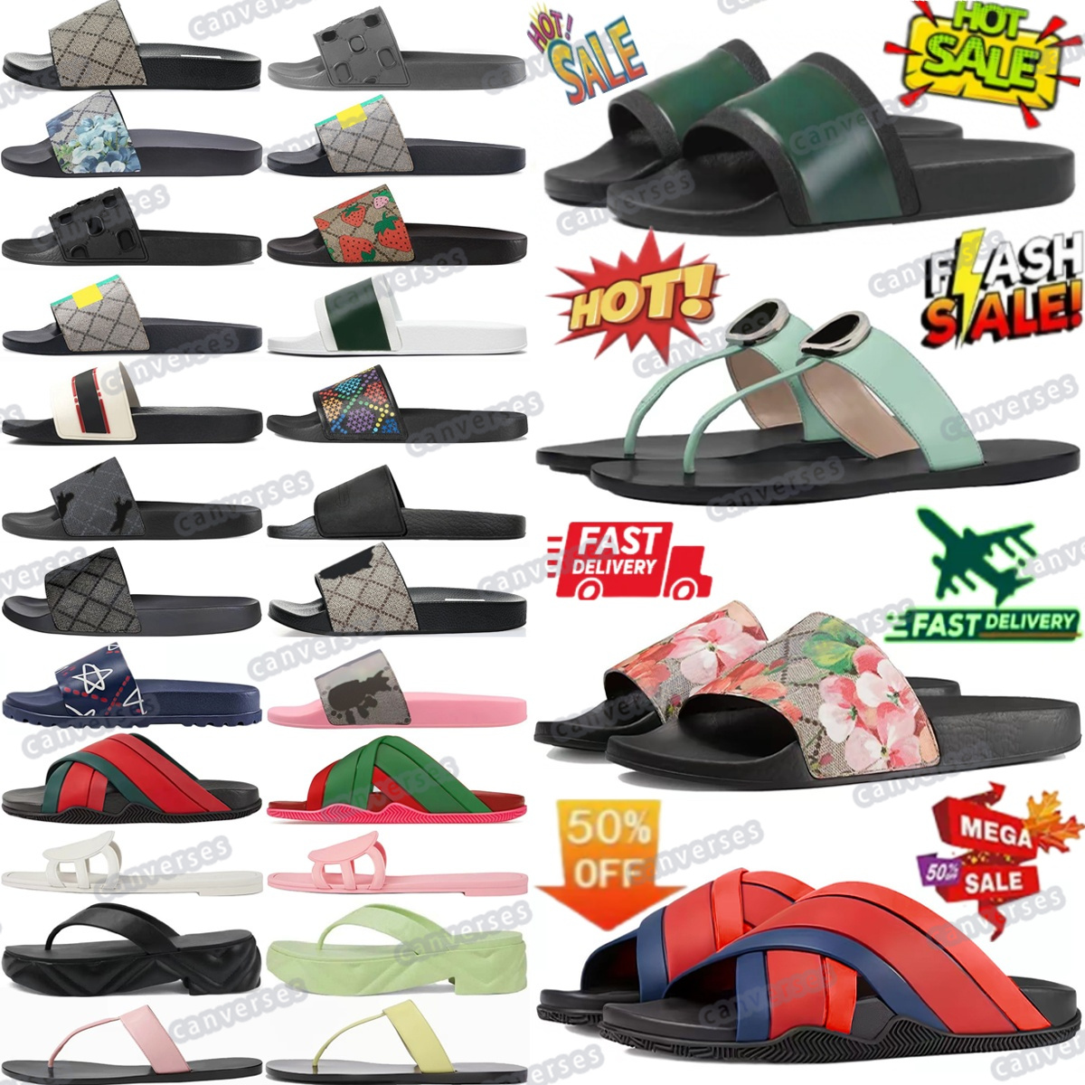 slides Web designer slide slippers Double Chevrons Thong princetown Platform Sandal sliders stripe animal printed matelasse Rubber IntLDzd#-image-878924721