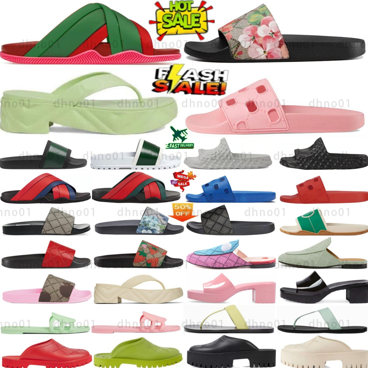 slides Web designer slide slippers princetown Double Chevrons Thong Platform Sandal sliders stripe animal printed matelasse Rubber Interlocking m-image-961439764
