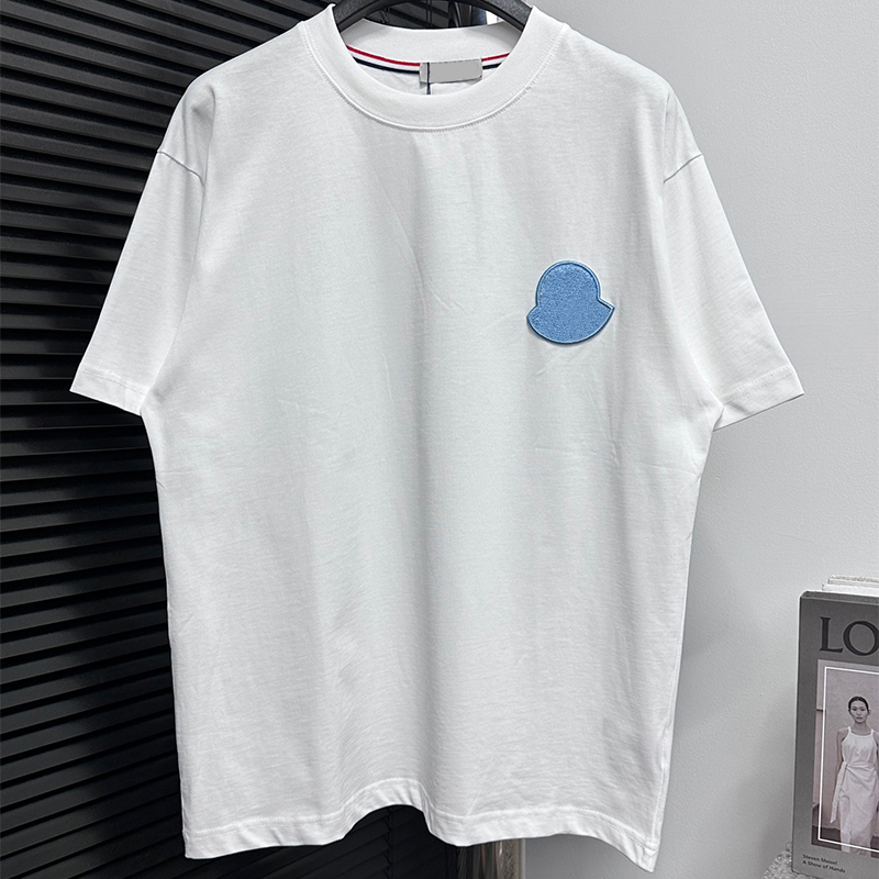 T-shirts masculins Designer simple broderie polyvalente noire pour les hommes et les femmes