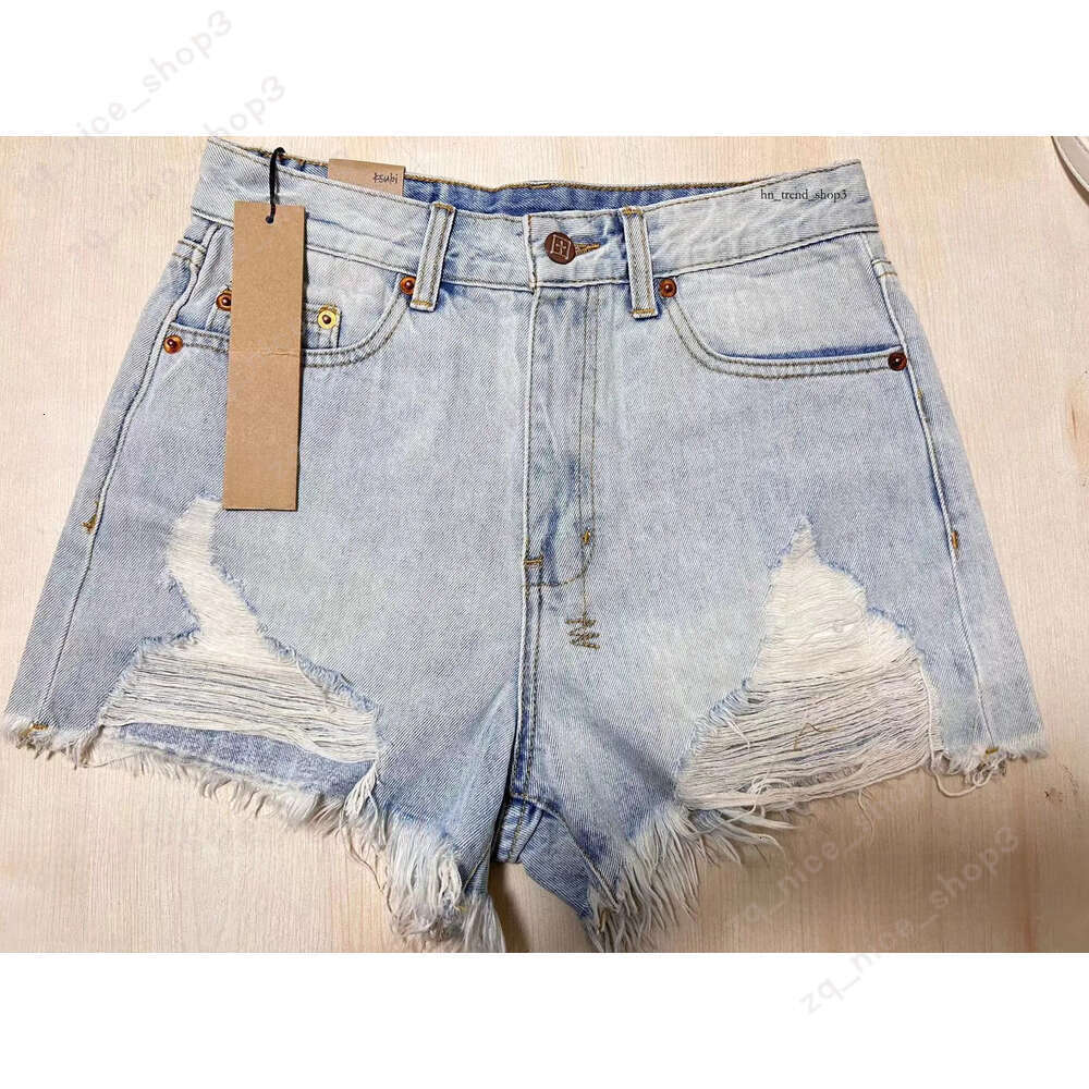 Ksubi Jerans Denim Shorts Women's Light Blue High Waisted Loose Thin With Holes And Tassels Summer Sexy Hot Pants a2