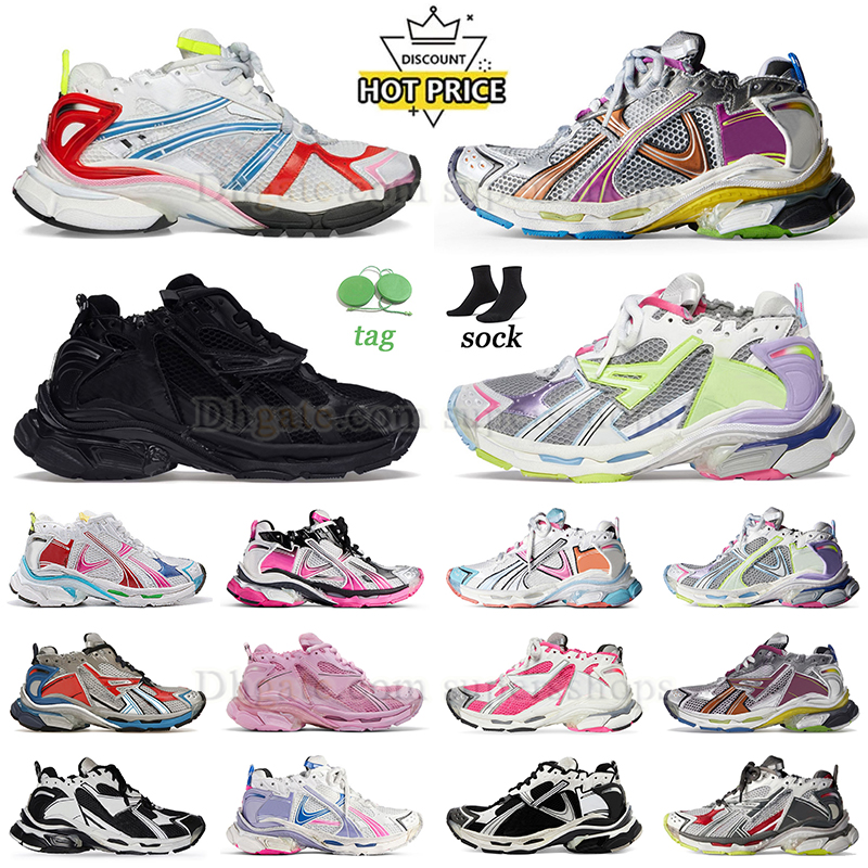 Fashion Sneakers Track Runners 7.0 7.5 Designer Platform Loafers Runner All Black White Multicolor Pink Blue Grey Ancien Mens Womens Trainers Ten