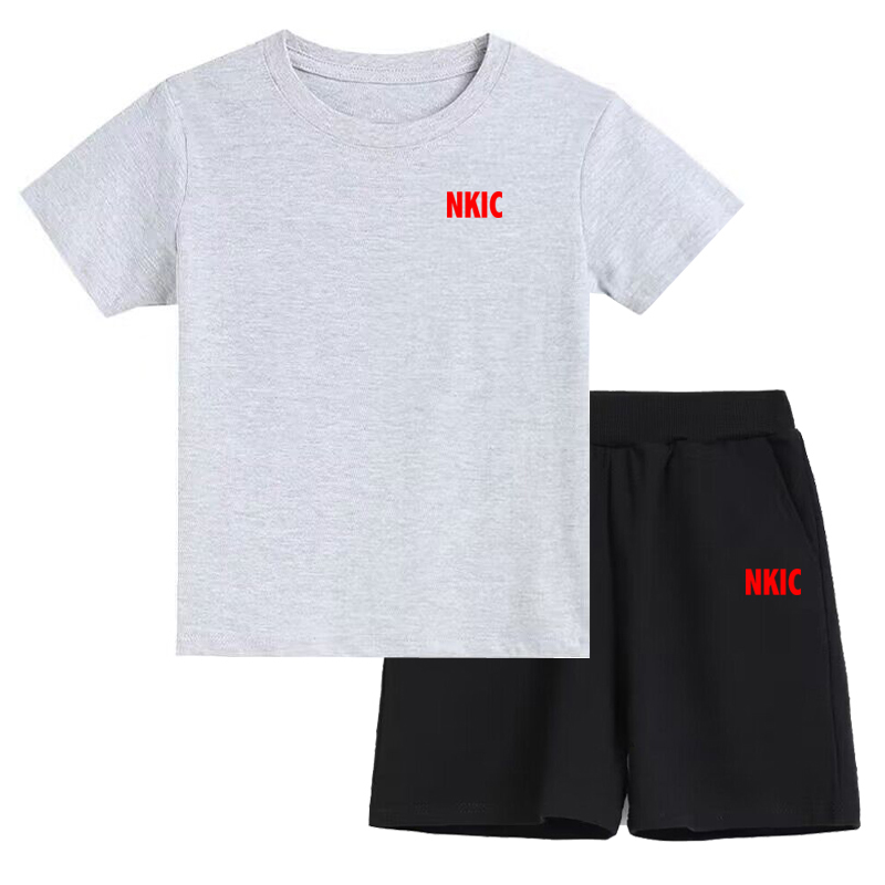 Boys Girls Sport Brand Clothing Sets Summer Kids Casual Suit Teen Short Sleeve Tops Shorts 2Pcs Children Fashion Hand some Outfits-image-1060326786