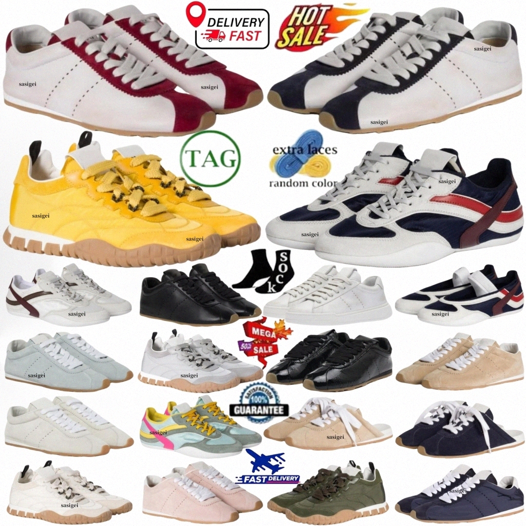 Designer Mordore FW24 Baskets Chaussures Baskets Plume 520 Nappa Mule Gymnasium Ivor Noir Blanc Rouge Bleu Rose Hommes Femmes Chaussure Kaki Yell