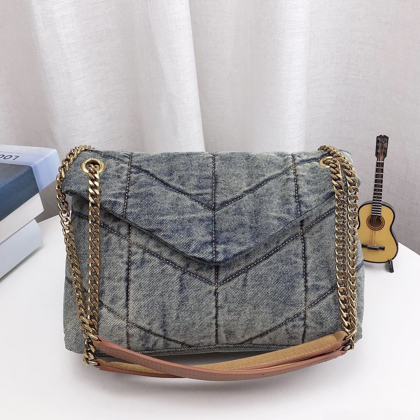 Luxury For Woman Designer Handbag Golden Chain Jean Purse Puffer Fashion Classic Flap Bag Shoulder Messenger Crossbody Shopping Party Casual Daily H
