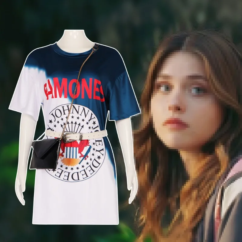 New movie 'My Mistake' role-playing Culpa Mia dress graffiti long T-shirt belt bag women's novel casual wear hot selling