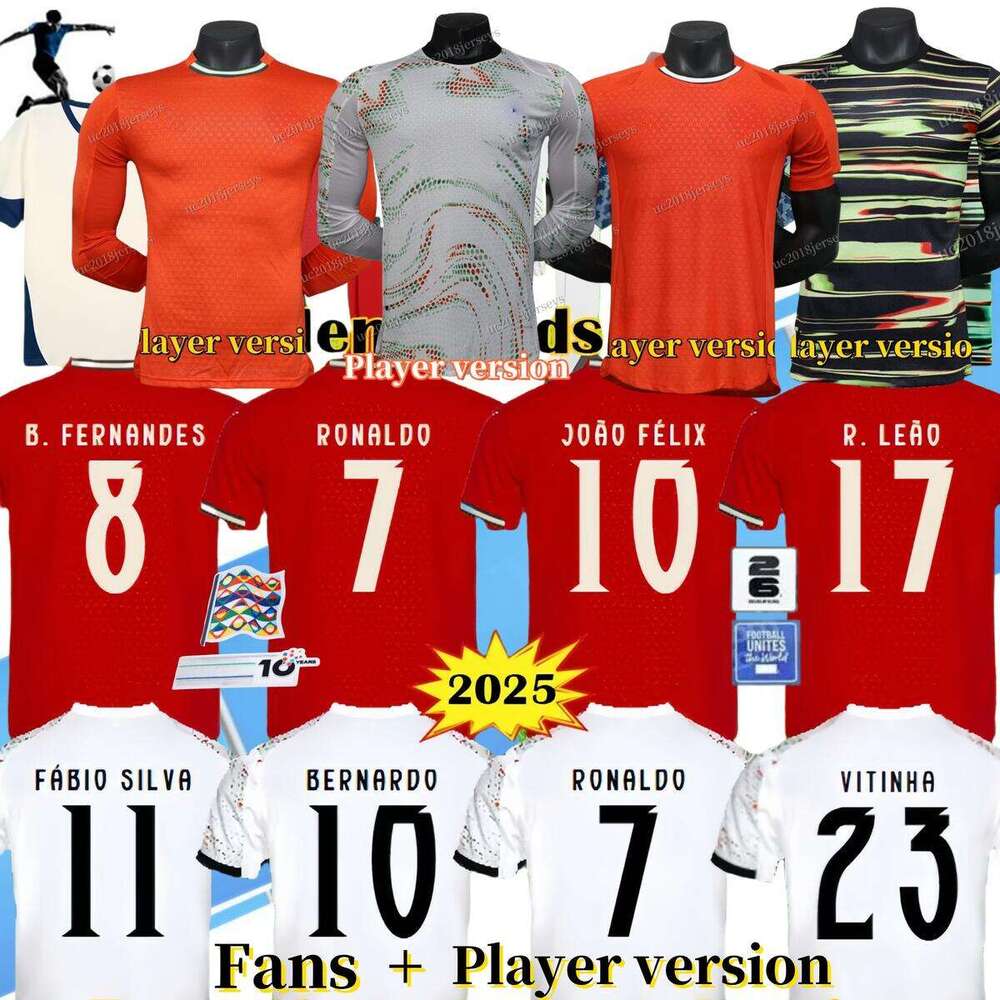 3XL 4XL 2025 Portugaljersey 25 26 JOAO FELIX Soccer Jerseys Portuguese football shirt RONALDO BERNARDO BRUNO FERNANDES camisa futebol men women Play