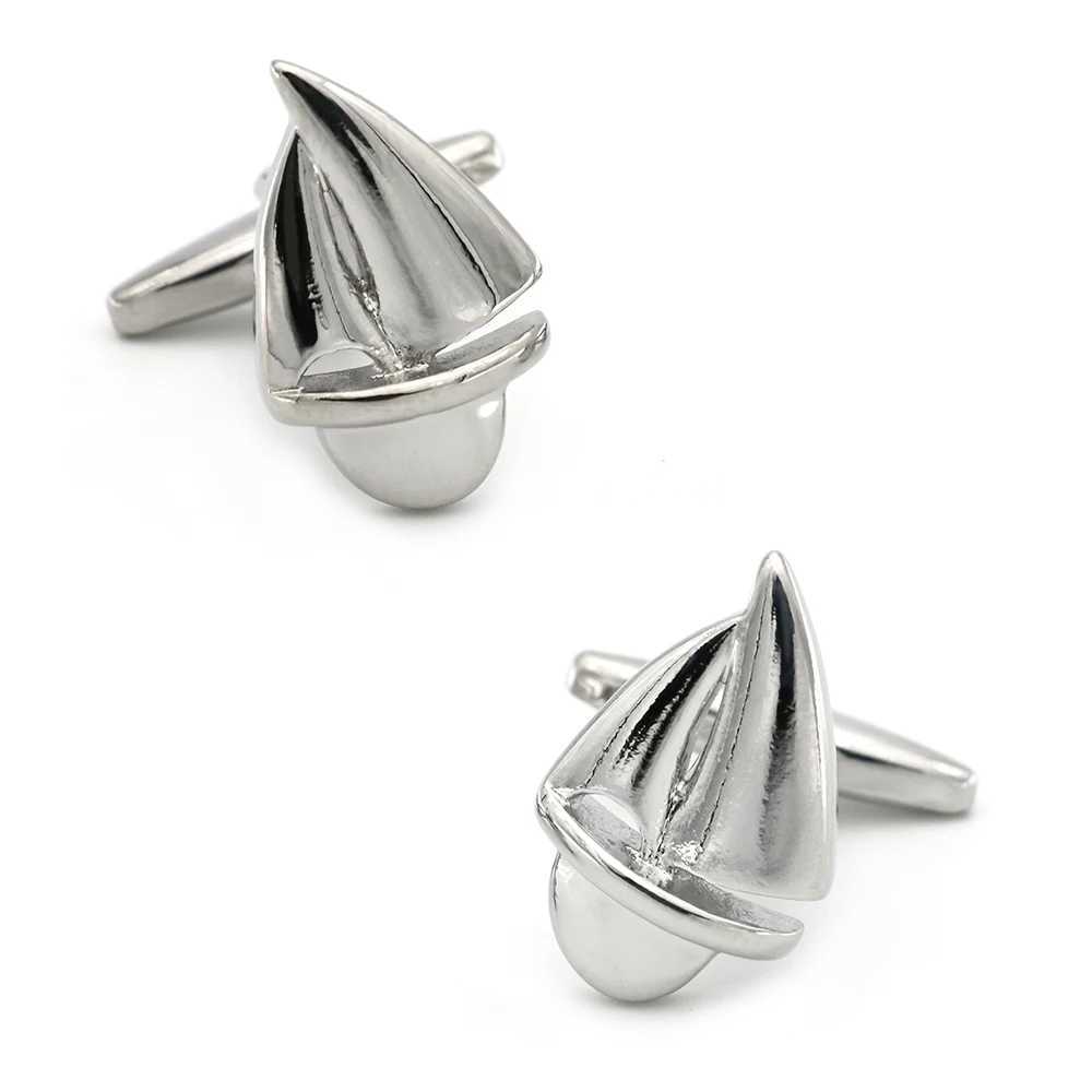 Surfing Design Sailing Boat Cufflinks Quality Brass Material Silver Color Cuff Links Wholesale Retail W250606-image-1060780179