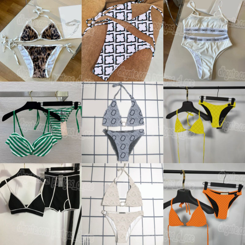 Letters Chain Beach Bras Set Designer Women Padded Bikinis Swimwear Luxury Summer Split Swimsuit Printing Beach Sexy Leisure Pool Party Bathing S-image-969876740