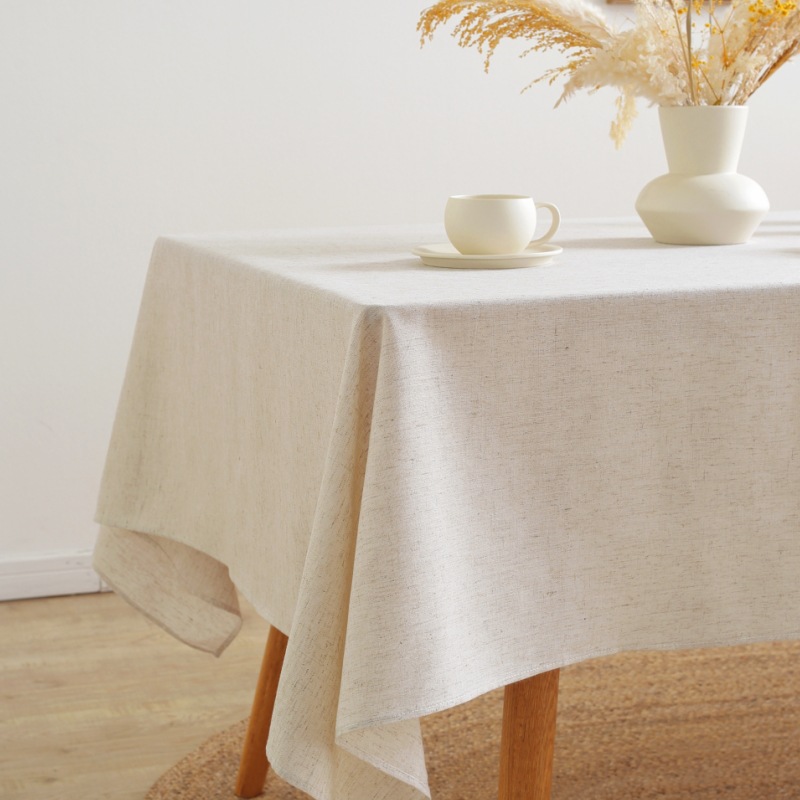 Linen Tablecloth Nordic Simple Solid Color Polyester Linen Tablecloth Rectangular Tablecloth Stall