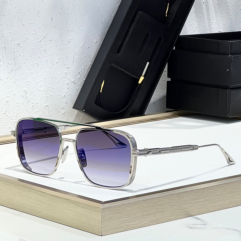 Luxury sunglasses for men and women fashion metal top quality frame glasses DES011 interchangeable temples business style classic original box