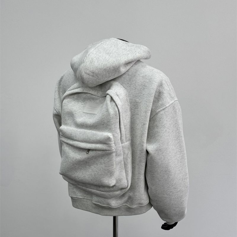 Luxury New Men's Hoodie Solid Back Small Bag Design Sweatshirt Men Women Trendy Brand Street Jacket Hooded For Male Coats