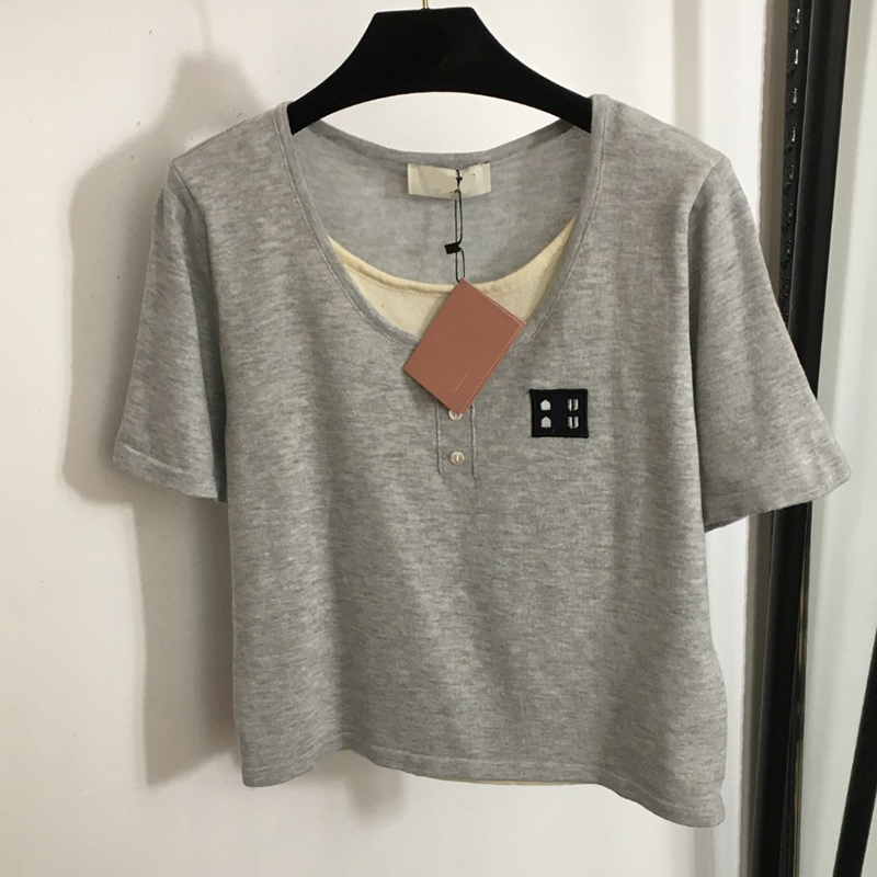 Womens Tops Tees Designer Knitted Short Sleeved T Shirt High Quality Women Clothing Luxury Summer Loose T-Shirts-12 Lady Pullovers Knitted Sport Top