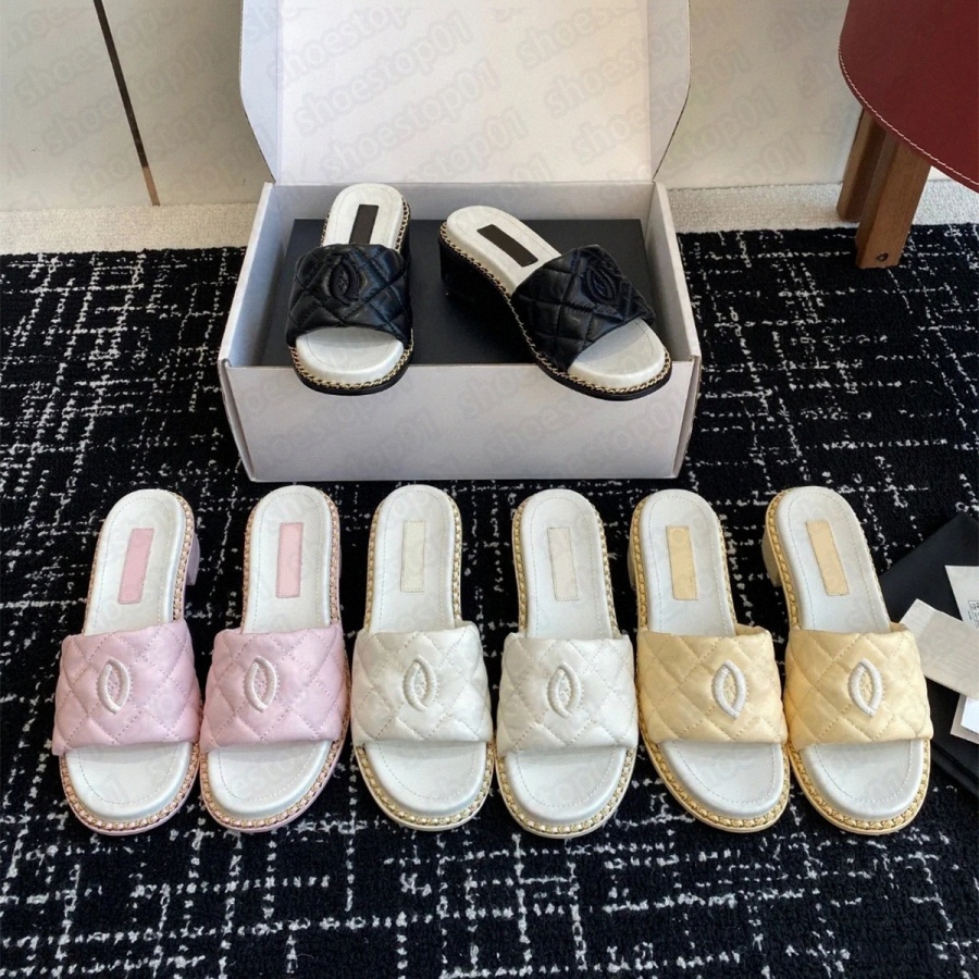 designer slides sliders slippers Summer Beach Casual slipper Womens black white Pink Navy Blue YellowT1Ca#-image-919768265