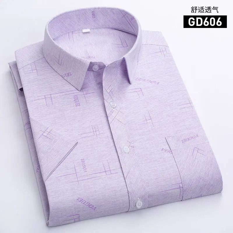 Spring summer mens short-sleeved shirt non-ironing anti-wrinkle business casual formal fashion comfortable high quality 250606