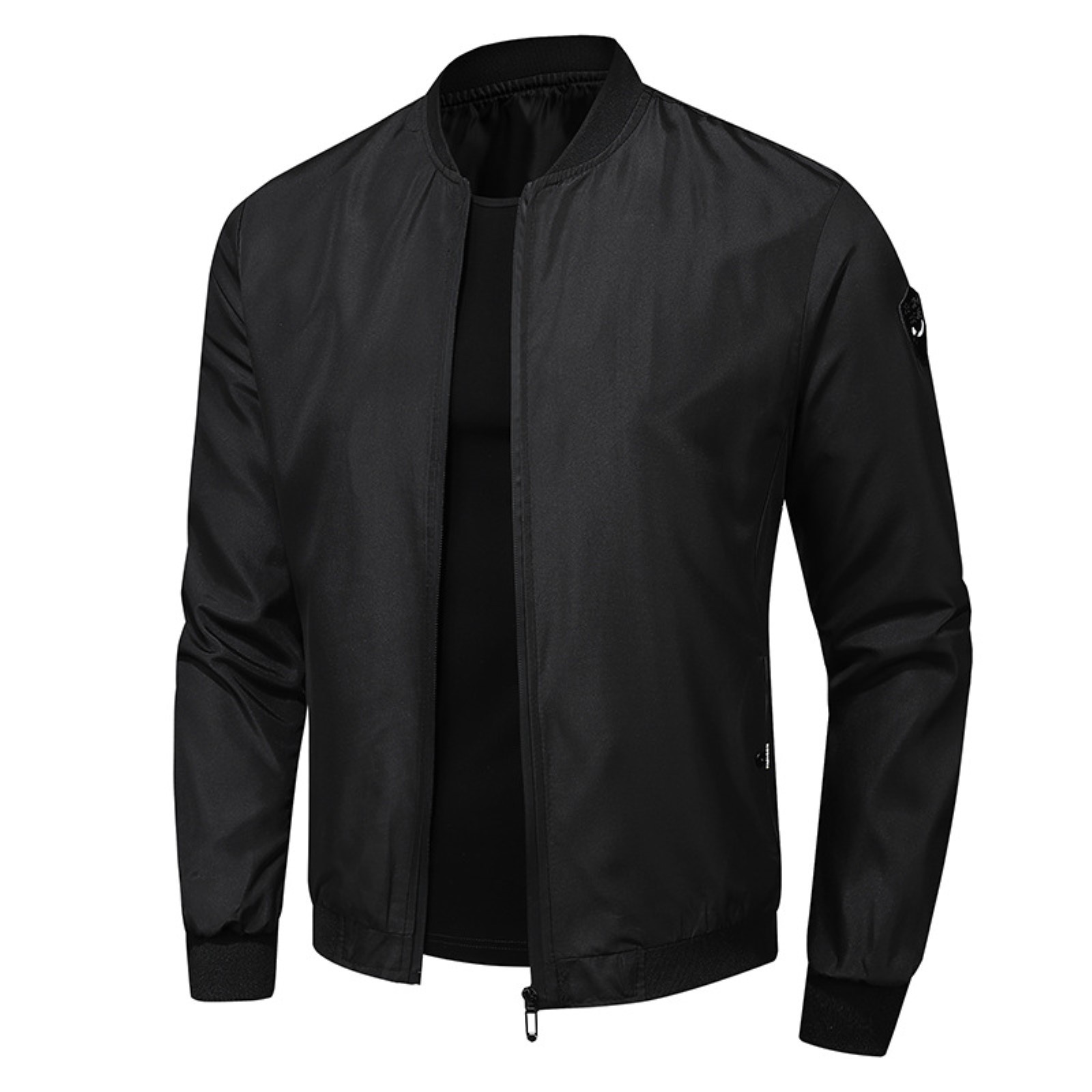 Men's Lightweight Coat Men Stand Collar Jacket With Zipper Closure Pockets Casual Spring Autumn Cardigan Coat for Men Soft Coat