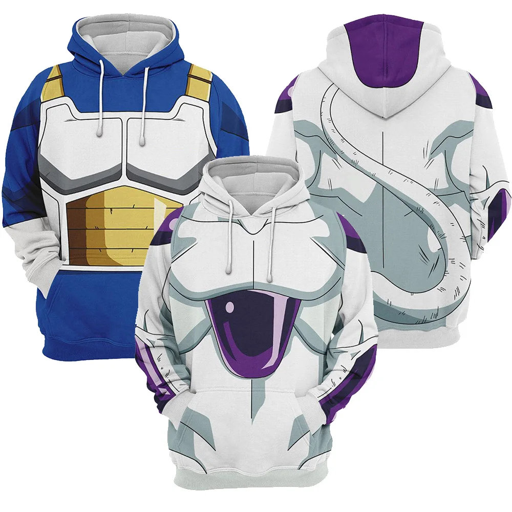Adult Vegeta IV Cosplay Hoodie Anime Roleplay 3D Printed Hooded Sweatshirt Men Women Casual Streetwear Pullover Coat Costume